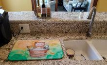 Load image into Gallery viewer, Owl Bathing Watercolor Dish Drying Mat – Absorbent, Artistic Kitchen Essentials BB7342DDM