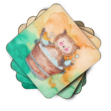 Load image into Gallery viewer, Owl Bathing Watercolor Foam Coaster  BB7342FC