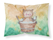 Load image into Gallery viewer, Owl Bathing Watercolor Fabric Standard Pillowcase – Artistic Decorative Front, White Back BB7342PILLOWCASE