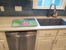 Load image into Gallery viewer, Frog Bathing Watercolor Dish Drying Mat – Absorbent, Artistic Kitchen Essentials BB7343DDM