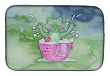 Load image into Gallery viewer, Frog Bathing Watercolor Dish Drying Mat – Absorbent, Artistic Kitchen Essentials BB7343DDM
