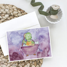 Load image into Gallery viewer, Turtle Bathing Watercolor Greeting Cards -  Blank Note Cards – 8-Pack of Artist-Designed Cards with Envelopes