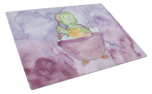 Load image into Gallery viewer, Turtle Bathing Watercolor Glass Cutting Boards – Durable, Decorative Kitchen Art Large BB7344LCB