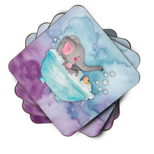 Load image into Gallery viewer, Elephant Bathing Watercolor Foam Coaster  BB7346FC