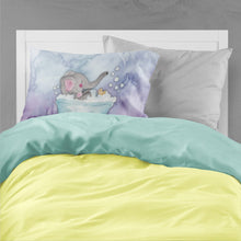 Load image into Gallery viewer, Elephant Bathing Watercolor Fabric Standard Pillowcase – Artistic Decorative Front, White Back BB7346PILLOWCASE