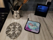 Load image into Gallery viewer, Elephant Bathing Watercolor Pot Holders - Set of 2 - Heat-Resistant Kitchen Essentials BB7346PTHD
