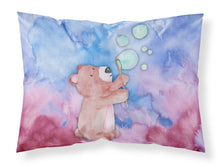 Load image into Gallery viewer, Bear and Bubbles Watercolor Fabric Standard Pillowcase – Artistic Decorative Front, White Back BB7347PILLOWCASE