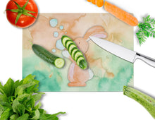Load image into Gallery viewer, Rabbit and Bubbles Watercolor Glass Cutting Boards – Durable, Decorative Kitchen Art Large BB7349LCB