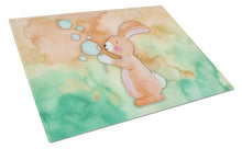 Load image into Gallery viewer, Rabbit and Bubbles Watercolor Glass Cutting Boards – Durable, Decorative Kitchen Art Large BB7349LCB