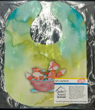 Load image into Gallery viewer, Foxes Bathing Watercolor Baby Bib BB7350BIB