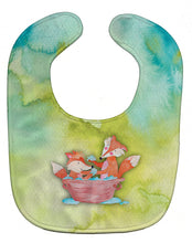 Load image into Gallery viewer, Foxes Bathing Watercolor Baby Bib BB7350BIB