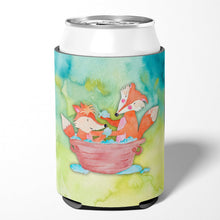 Load image into Gallery viewer, Foxes Bathing Watercolor Can or Bottle Hugger BB7350CC