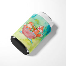 Load image into Gallery viewer, Foxes Bathing Watercolor Can or Bottle Hugger BB7350CC