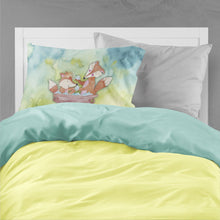 Load image into Gallery viewer, Foxes Bathing Watercolor Fabric Standard Pillowcase – Artistic Decorative Front, White Back BB7350PILLOWCASE
