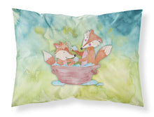 Load image into Gallery viewer, Foxes Bathing Watercolor Fabric Standard Pillowcase – Artistic Decorative Front, White Back BB7350PILLOWCASE