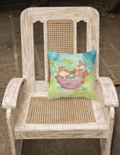 Load image into Gallery viewer, Foxes Bathing Watercolor Fabric Decorative Pillow BB7350PW1818