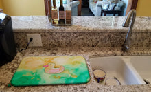 Load image into Gallery viewer, Rubber Duckie Watercolor Dish Drying Mat – Absorbent, Artistic Kitchen Essentials BB7351DDM