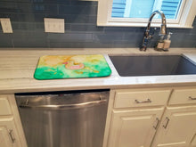 Load image into Gallery viewer, Rubber Duckie Watercolor Dish Drying Mat – Absorbent, Artistic Kitchen Essentials BB7351DDM