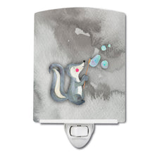 Load image into Gallery viewer, Skunk and Bubbles Watercolor Ceramic Night Light BB7352CNL
