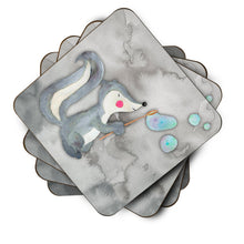 Load image into Gallery viewer, Skunk and Bubbles Watercolor Foam Coaster  BB7352FC