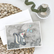 Load image into Gallery viewer, Skunk and Bubbles Watercolor Greeting Cards -  Blank Note Cards – 8-Pack of Artist-Designed Cards with Envelopes