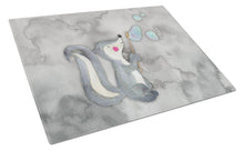 Load image into Gallery viewer, Skunk and Bubbles Watercolor Glass Cutting Boards – Durable, Decorative Kitchen Art Large BB7352LCB