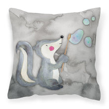 Load image into Gallery viewer, Skunk and Bubbles Watercolor Fabric Decorative Pillow BB7352PW1818