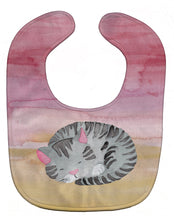 Load image into Gallery viewer, Sleeping Grey Cat Watercolor Baby Bib BB7353BIB