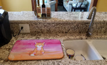 Load image into Gallery viewer, Orange Cat Watercolor Dish Drying Mat – Absorbent, Artistic Kitchen Essentials BB7354DDM