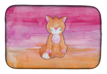 Load image into Gallery viewer, Orange Cat Watercolor Dish Drying Mat – Absorbent, Artistic Kitchen Essentials BB7354DDM