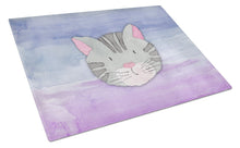 Load image into Gallery viewer, Cat Face Watercolor Glass Cutting Boards – Durable, Decorative Kitchen Art Large BB7355LCB