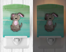 Load image into Gallery viewer, Dog Teal and Green Watercolor Ceramic Night Light BB7357CNL