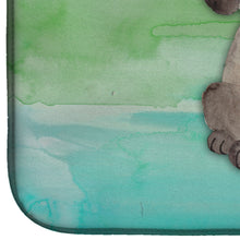 Load image into Gallery viewer, Dog Teal and Green Watercolor Dish Drying Mat – Absorbent, Artistic Kitchen Essentials BB7357DDM