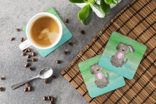 Load image into Gallery viewer, Dog Teal and Green Watercolor Foam Coaster  BB7357FC