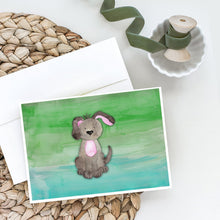 Load image into Gallery viewer, Dog Teal and Green Watercolor Greeting Cards -  Blank Note Cards – 8-Pack of Artist-Designed Cards with Envelopes