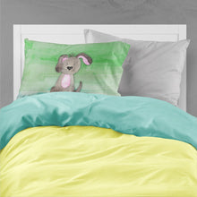 Load image into Gallery viewer, Dog Teal and Green Watercolor Fabric Standard Pillowcase – Artistic Decorative Front, White Back BB7357PILLOWCASE