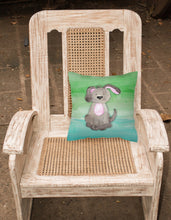 Load image into Gallery viewer, Dog Teal and Green Watercolor Fabric Decorative Pillow BB7357PW1818
