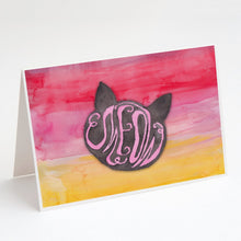Load image into Gallery viewer, Cat Face Meow Watercolor Greeting Cards -  Blank Note Cards – 8-Pack of Artist-Designed Cards with Envelopes