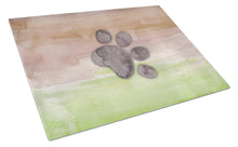 Load image into Gallery viewer, Dog Paw Watercolor Glass Cutting Boards – Durable, Decorative Kitchen Art Large BB7359LCB