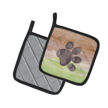 Load image into Gallery viewer, Dog Paw Watercolor Pot Holders - Set of 2 - Heat-Resistant Kitchen Essentials BB7359PTHD