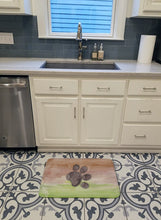 Load image into Gallery viewer, Dog Paw Watercolor Machine Washable Memory Foam Mat BB7359RUG