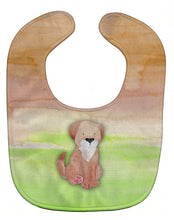 Load image into Gallery viewer, Dog Green and Brown Watercolor Baby Bib BB7360BIB