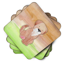 Load image into Gallery viewer, Dog Green and Brown Watercolor Foam Coaster  BB7360FC