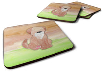 Load image into Gallery viewer, Dog Green and Brown Watercolor Foam Coaster  BB7360FC