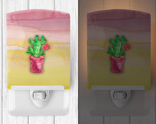 Load image into Gallery viewer, Flowering Cactus Watercolor Ceramic Night Light BB7361CNL