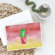 Load image into Gallery viewer, Flowering Cactus Watercolor Greeting Cards -  Blank Note Cards – 8-Pack of Artist-Designed Cards with Envelopes