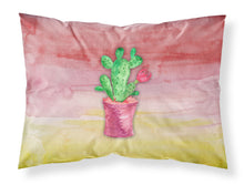 Load image into Gallery viewer, Flowering Cactus Watercolor Fabric Standard Pillowcase – Artistic Decorative Front, White Back BB7361PILLOWCASE