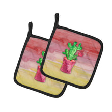 Load image into Gallery viewer, Flowering Cactus Watercolor Pot Holders - Set of 2 - Heat-Resistant Kitchen Essentials BB7361PTHD