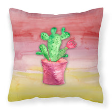 Load image into Gallery viewer, Flowering Cactus Watercolor Fabric Decorative Pillow BB7361PW1818