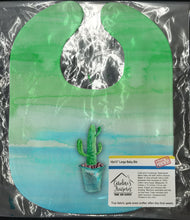 Load image into Gallery viewer, Cactus Teal and Green Watercolor Baby Bib BB7362BIB